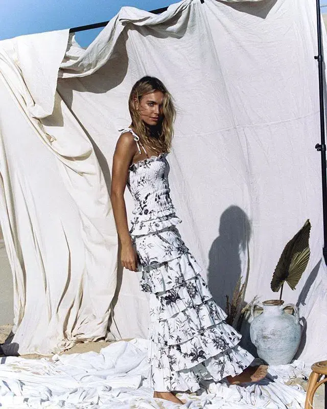 Sir the Label Marielle Ruffle Maxi Dress Floral Size 10 for rent on The Volte - main image