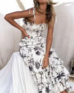 Sir the Label Marielle Ruffle Maxi Dress Floral Size 10 for rent on The Volte - image 3