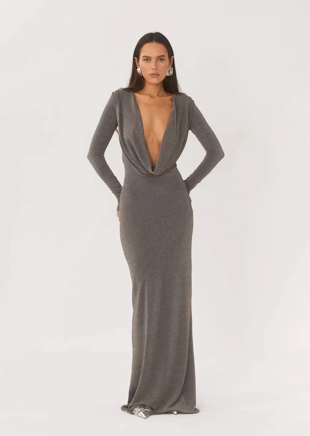 Arcina Ori Jen Dress Grey Size M / AU 10 for rent on The Volte - main image