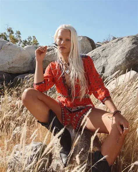 Spell Desert Wanderer Playsuit Sunset Red Size M / AU 10 for rent on The Volte - main image