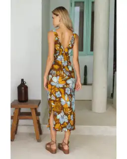 Nine Lives Bazaar Sara Bias Midi Dress Bamboo Size AU 10 for rent on The Volte - image 3