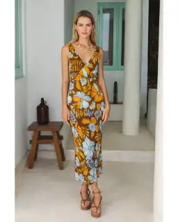 Nine Lives Bazaar Sara Bias Midi Dress Bamboo Size AU 10 for rent on The Volte - image 4