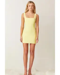 Bec & Bridge Gemma Mini Dress Banana Yellow Size AU 6
