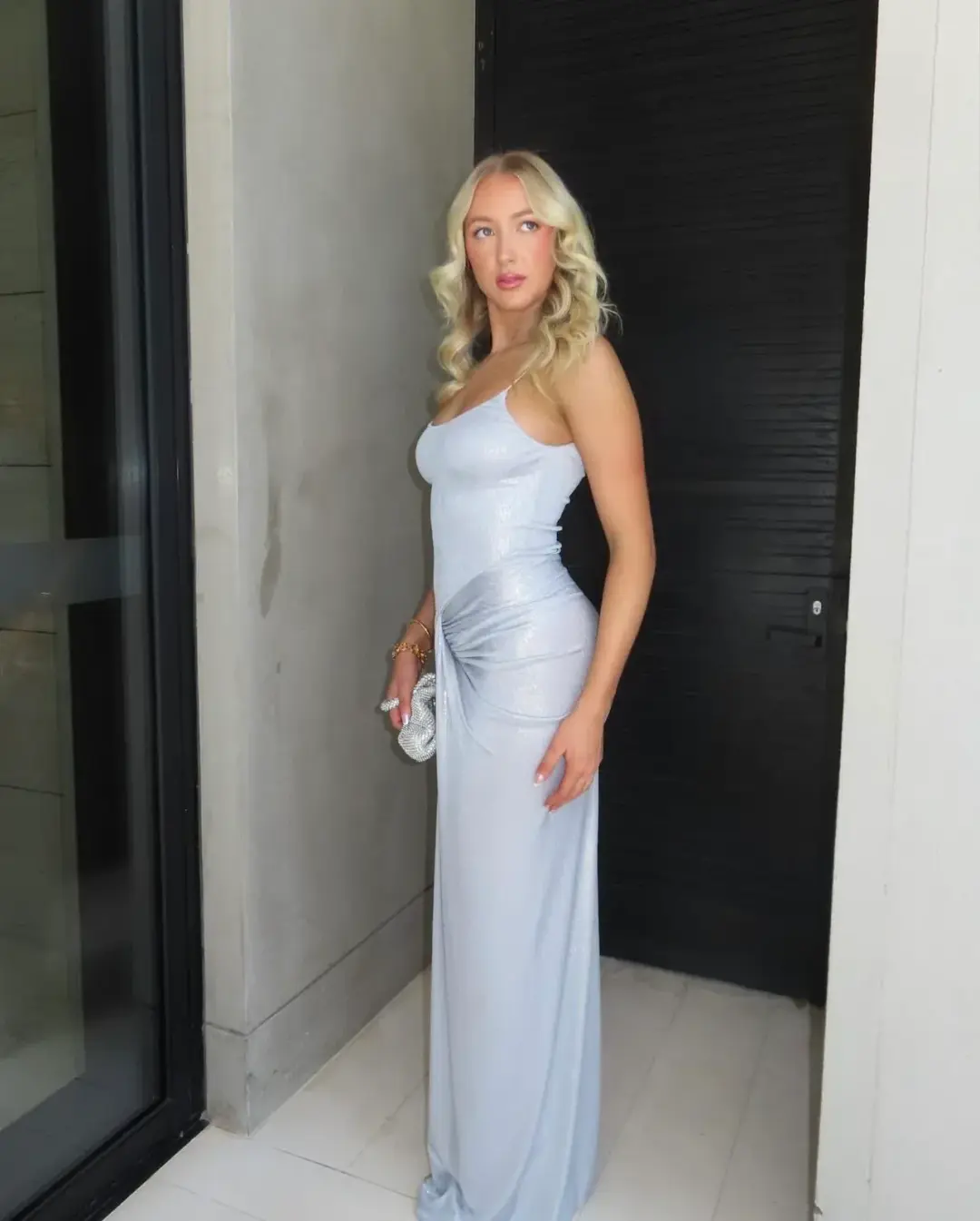 Natalie Rolt Allora Gown Silver Size 1 / AU 8 for rent on The Volte - main image