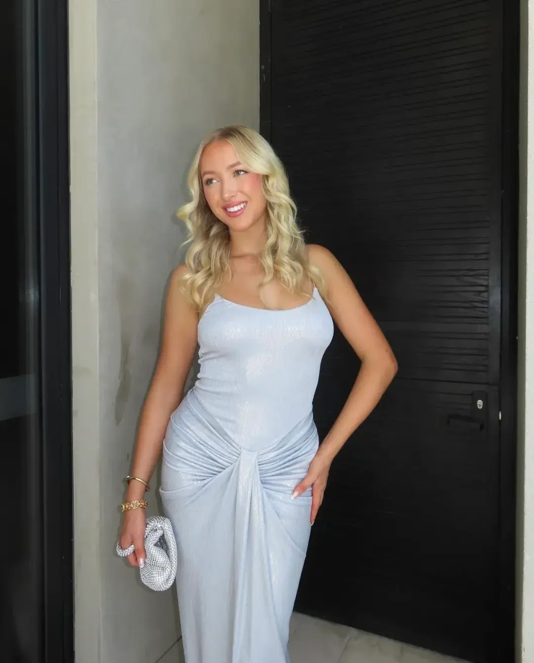 Natalie Rolt Allora Gown Silver Size 1 / AU 8 for rent on The Volte - main image