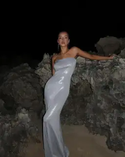 Natalie Rolt Kiki Dress Silver Size 1 / AU 8 for rent on The Volte - image 3