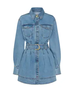 Aje Aradia Denim Mini Dress Classic Wash Size AU 4 for rent on The Volte - image 4