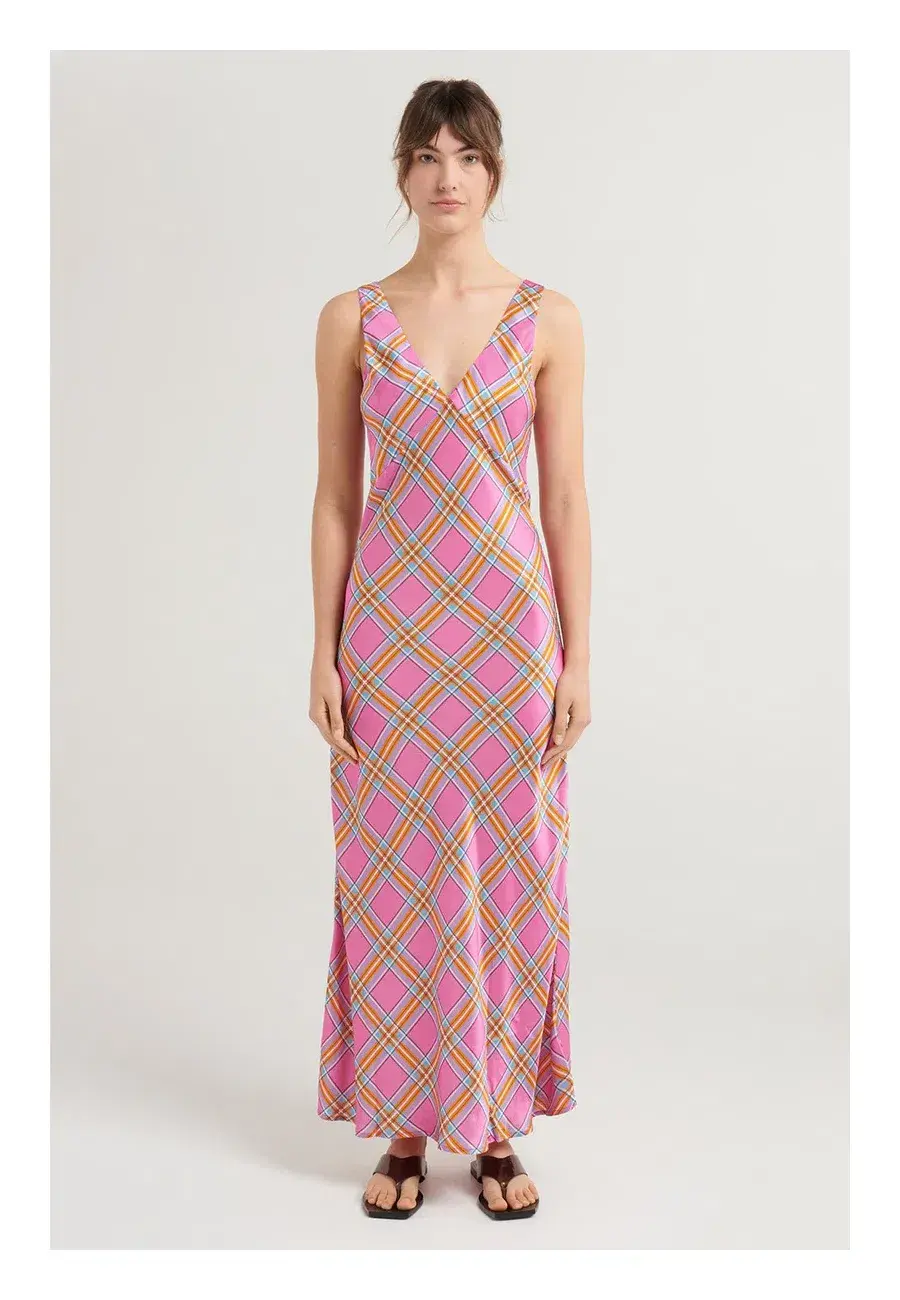 Steele Eadie Dress Pink Check Size 8 for rent on The Volte - main image