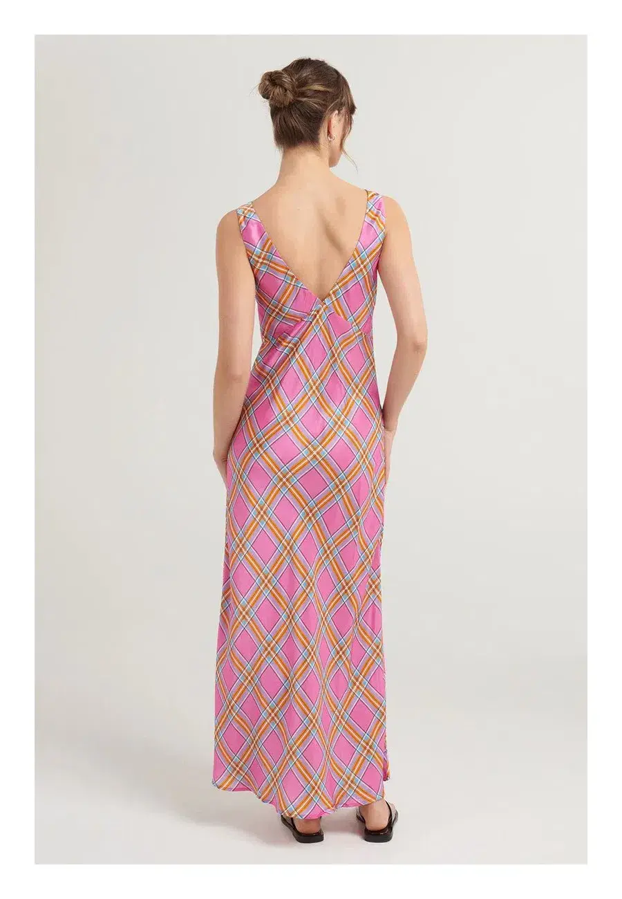 Steele Eadie Dress Pink Check Size 8 for rent on The Volte - main image