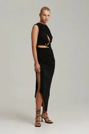 C/MEO COLLECTIVE Entropy Dress black size 4 for rent on The Volte - main image
