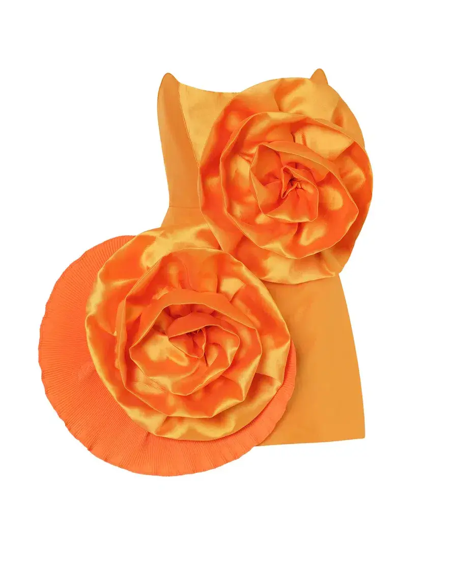 Eliya The Label Hayman Mini Dress in Tangerine Size 14 for rent on The Volte - main image