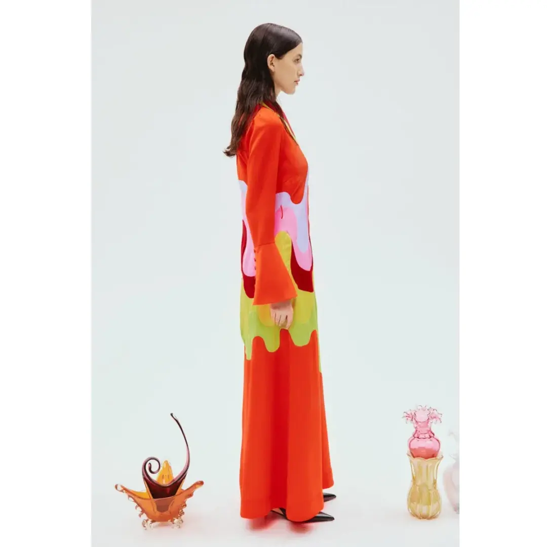 Alemais The Five Shirtdress Red Multi Size 8 for rent on The Volte - main image