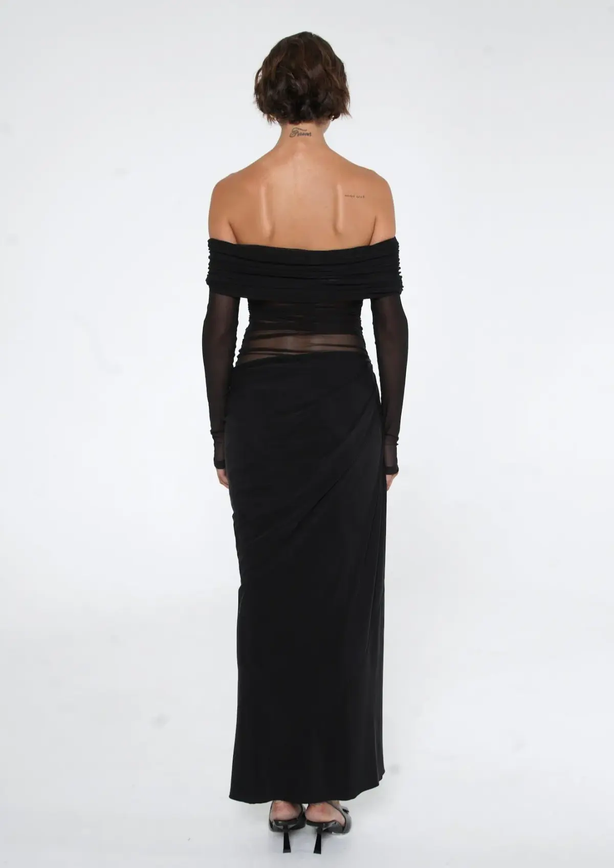 Benni Yasmin Off Shoulder Maxi Dress Black Size S / AU 8 - Image 4