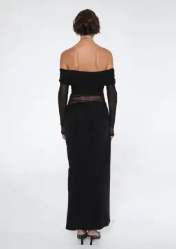 Benni Yasmin Off Shoulder Maxi Dress Black Size S / AU 8 for rent on The Volte - image 4