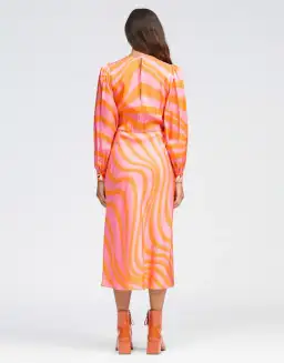 Bul Peregrine Midi Dress Orange Multi Size 8 for rent on The Volte - image 3