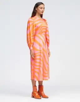 Bul Peregrine Midi Dress Orange Multi Size 8 for rent on The Volte - image 2
