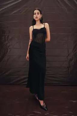 Sir the Label The Dunya Draped Gown in Black Size AU 10