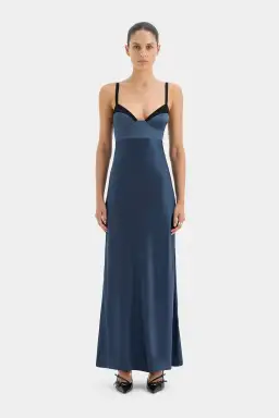Sir the Label Depeche Balconette Gown in Dark Blue Size AU 10 for rent on The Volte - image 2