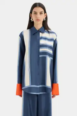 Sir The Label Dazed Shirt Size 0 / AU 6 and Belted Pant Size 2 / AU 10 in Studio Print for rent on The Volte - image 2