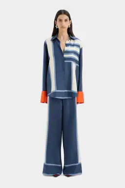 Sir The Label Dazed Shirt Size 0 / AU 6 and Belted Pant Size 2 / AU 10 in Studio Print for rent on The Volte - image 1