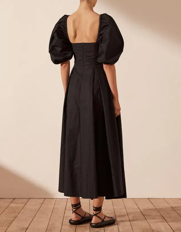 Shona Joy Mareva Short Sleeve Cut Out Midi Dress Black Size 8 - Image 3