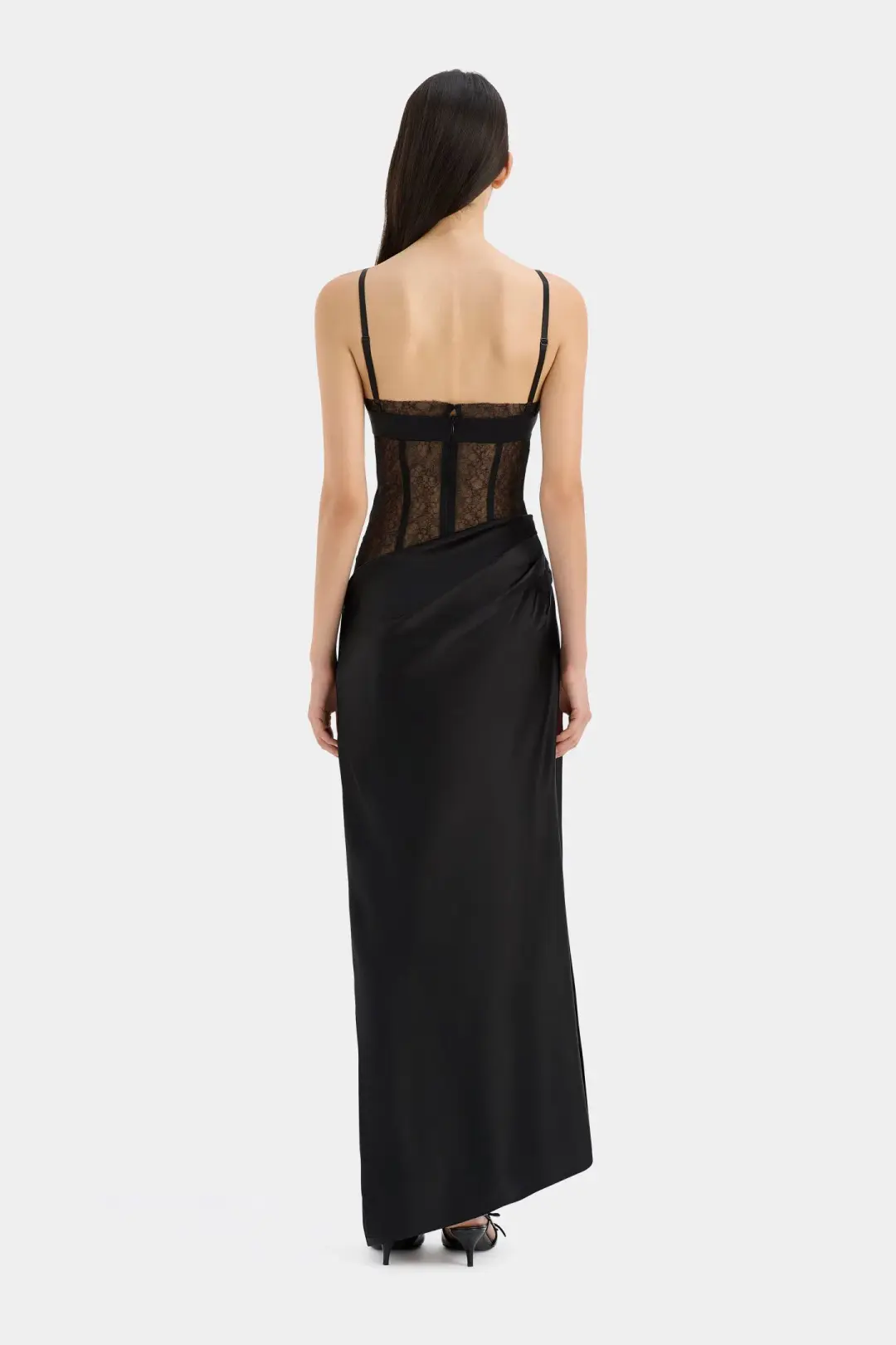 Sir the Label Dunya Draped Gown Black Size AU 8 for rent on The Volte - main image