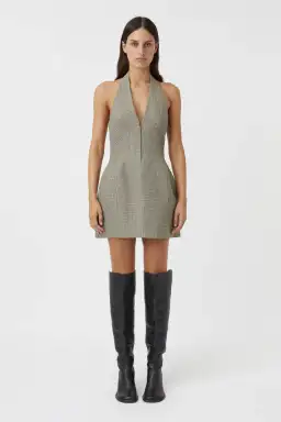 Camilla and Marc Banks Mini Dress in Black Houndstooth Size 8