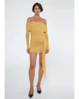 BENNI Yasmin Mini Dress Mustard Size AU 10 for rent on The Volte - image 1