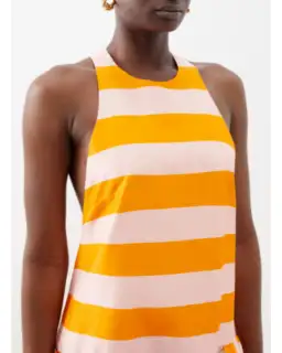 Zimmermann Tama High Neck Midi Dress Pink and Orange Stripe Size 3 / AU 12 for rent on The Volte - image 2