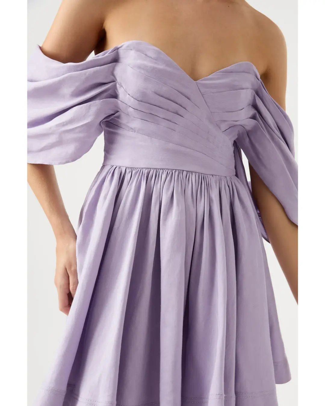 Aje Zorina Sweetheart Mini Dress in Lilac Size AU 8 for rent on The Volte - main image