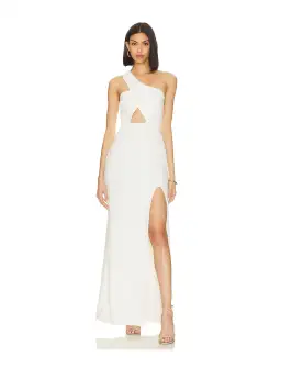 Nookie Bliss Cut Out Gown in Ivory Size 8 for rent on The Volte - image 1