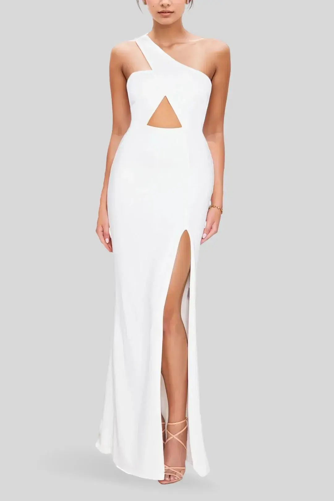 Nookie Bliss Cut Out Gown in Ivory Size 8 for rent on The Volte - main image