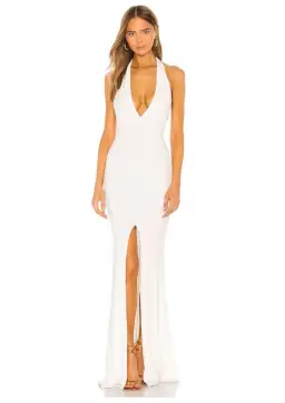 Nookie Illegal Halter Gown in White Size 8 for rent on The Volte - image 1
