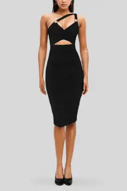 Nookie Riley Ring Midi Dress Black Size 8 for rent on The Volte - image 1