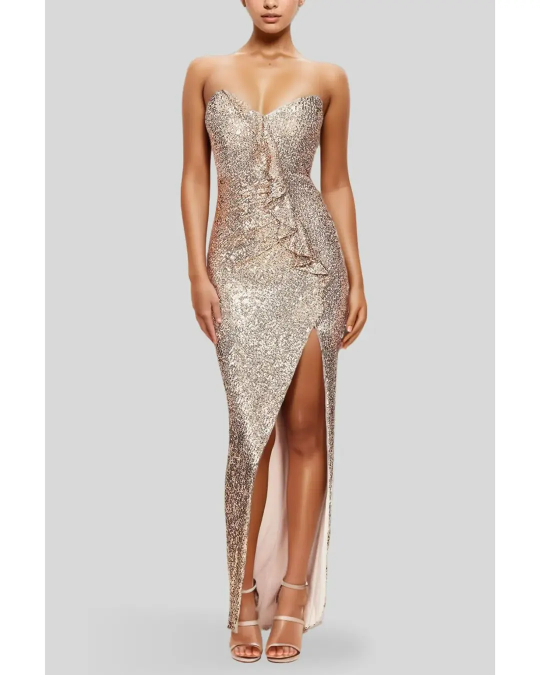 Love Nookie Galaxy Gown in Gold Size AU 8 for rent on The Volte - main image