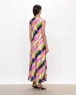 Veronika Maine Murano Check Satin Midi Dress Multi Size AU 10 for rent on The Volte - image 2