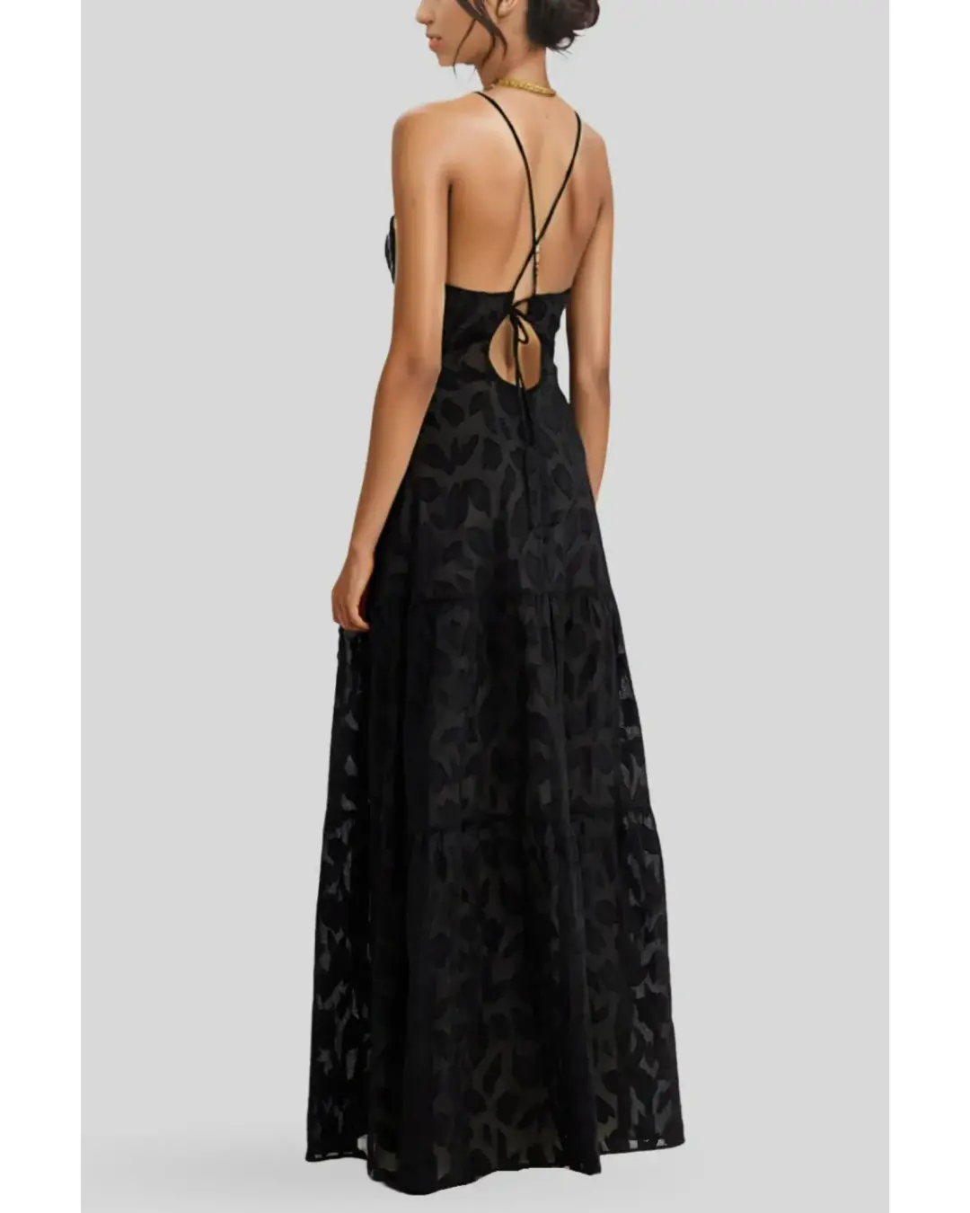 Rumer the Label Giselle Halter Maxi Dress in Black Size AU 8 for rent on The Volte - main image