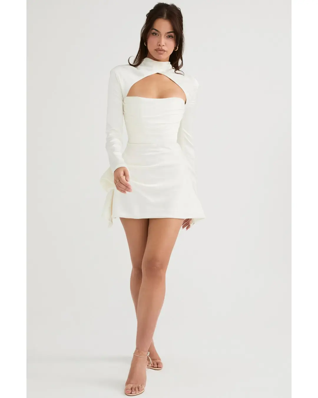 House Of CB Toira Long Sleeve Dress White Size S / AU 8 for rent on The Volte - main image