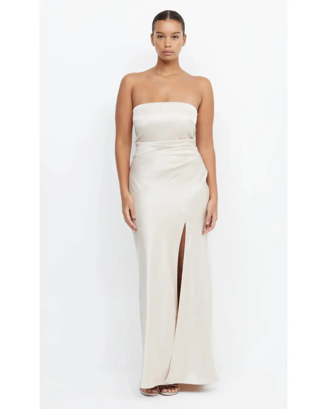 Bec & Bridge The Dreamer Strapless Dress in Sand Size AU 8 for rent on The Volte - main image