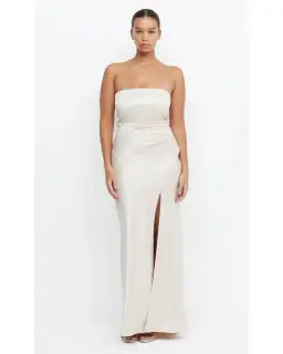 Bec & Bridge The Dreamer Strapless Dress in Sand Size AU 8 for rent on The Volte - image 1