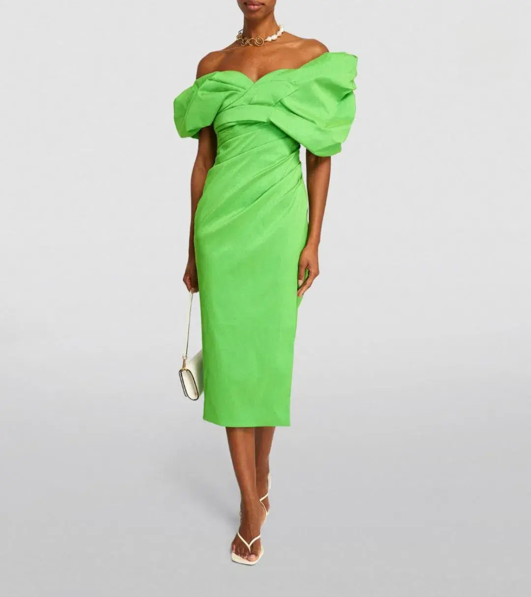 Rachel Gilbert Gia Midi Dress Green Size 5 / AU 16 for rent on The Volte - main image