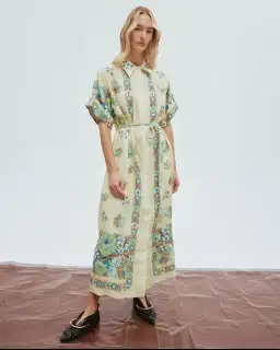 Alemais Velma Shirtdress Green Floral Size 8