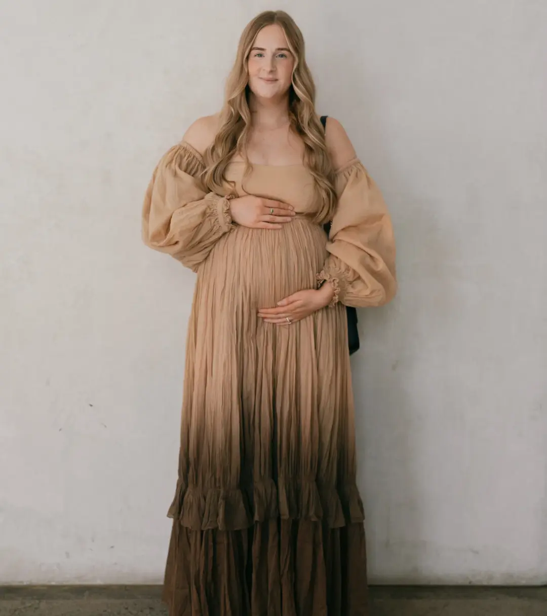 Rooh Collective Poppy Ombre Maxi Dress Brown Multi Size L / AU 12 for rent on The Volte - main image