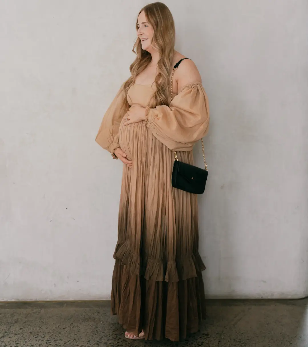 Rooh Collective Poppy Ombre Maxi Dress Brown Multi Size L / AU 12 for rent on The Volte - main image