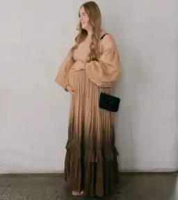 Rooh Collective Poppy Ombre Maxi Dress Brown Multi Size L / AU 12 for rent on The Volte - image 3