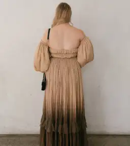 Rooh Collective Poppy Ombre Maxi Dress Brown Multi Size L / AU 12 for rent on The Volte - image 4