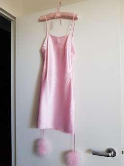 Dyspnea Gold Digger mini slip dress - baby spice pink