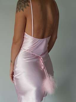 Dyspnea Gold Digger mini slip dress - baby spice pink