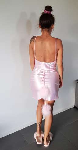 Dyspnea Gold Digger mini slip dress - baby spice pink