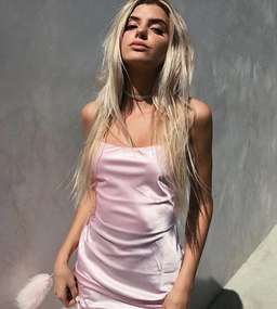 Dyspnea Gold Digger mini slip dress - baby spice pink